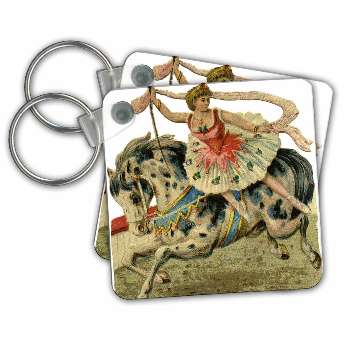 3dRose Key Chains Circus Horse and Ballerina (kc-34779-1)