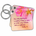 3dRose Key Chains Bible - Every writing inspired by God is profitable for teaching... (kc-349305-1)
