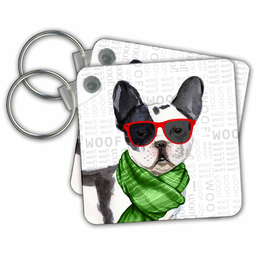 3dRose Key Chains Doreen Erhardt Fleas NaviDOG Collection (kc-349955-1)