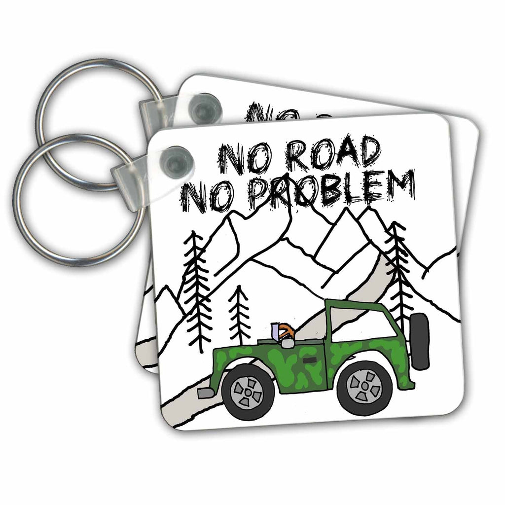Key Chains Funny Cute Off-road No Road No Problem All-terrain ATV (kc-350028-1)