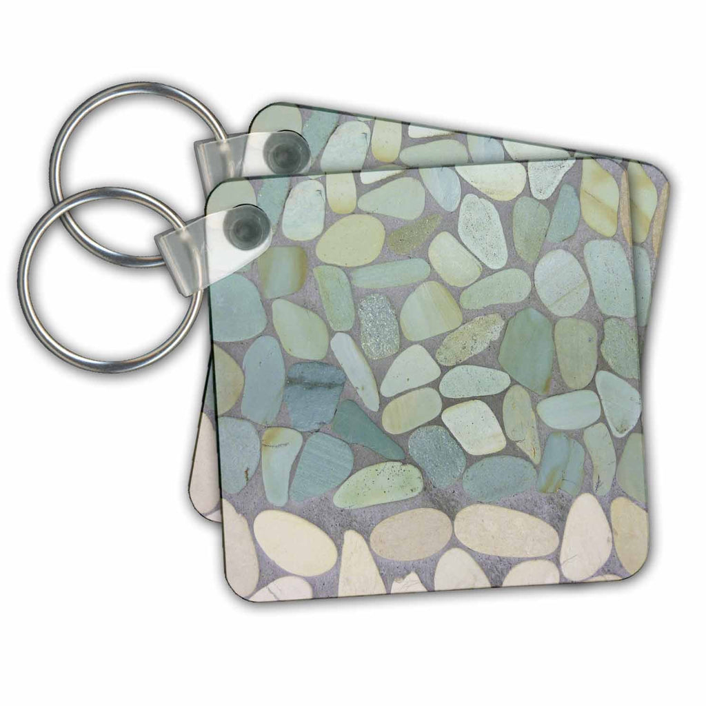 3dRose Key Chains Aqua Ivory and Mint Green Stones (kc-35006-1)