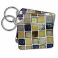3dRose Key Chains Iridescent Purple Blue Gray and Yellow Blocks (kc-35007-1)