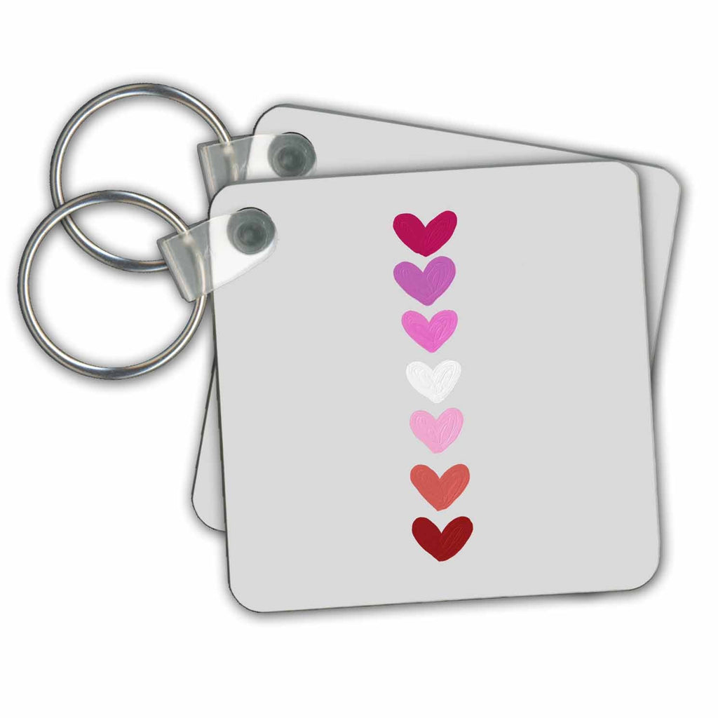3dRose Key Chains Image of Hearts (kc-362850-1)