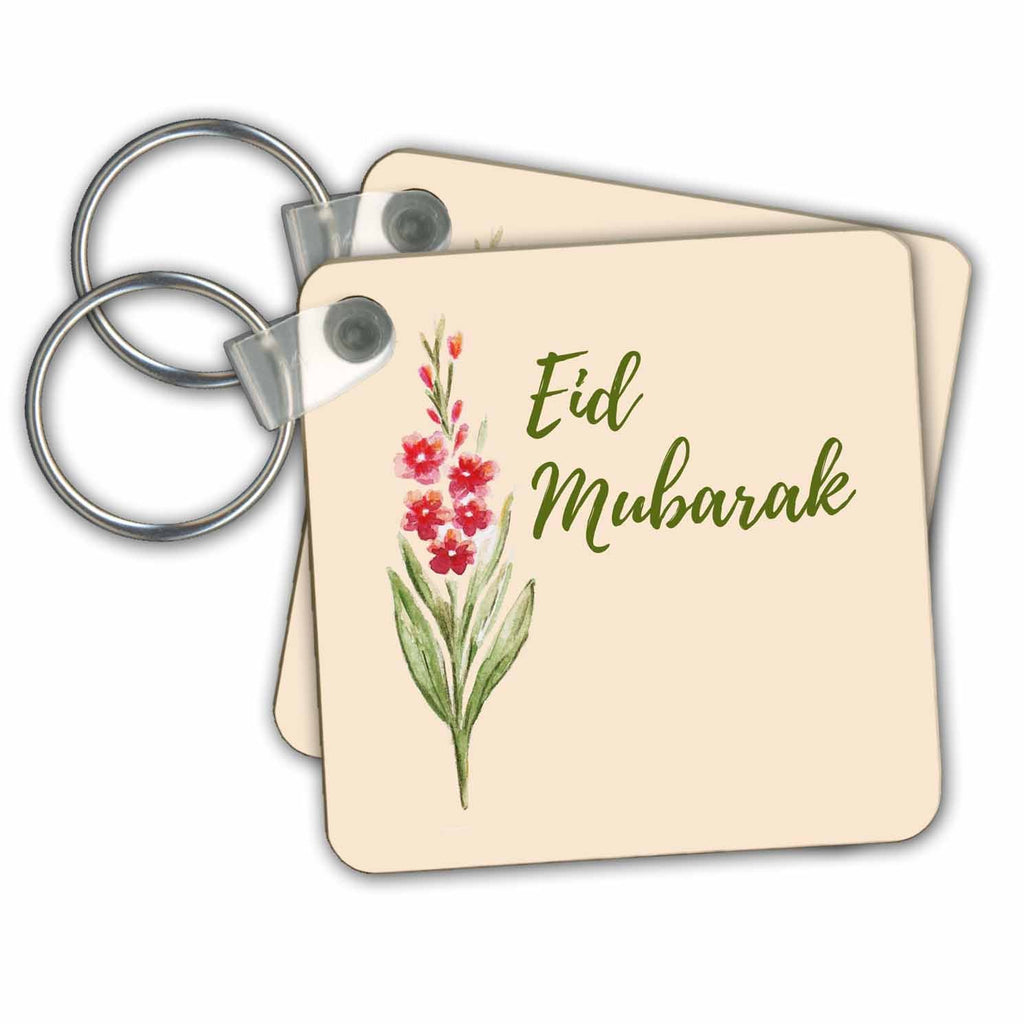 3dRose Key Chains Image of quote Eid mubarak (kc-362868-1)