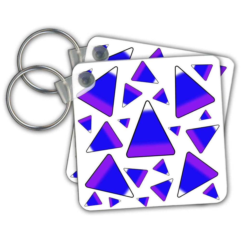 3dRose Key Chains Cute candy corn pattern in blue and purple (kc-362881-1)