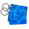 3dRose Key Chains A retro daisy pattern in blues (kc-362887-1)