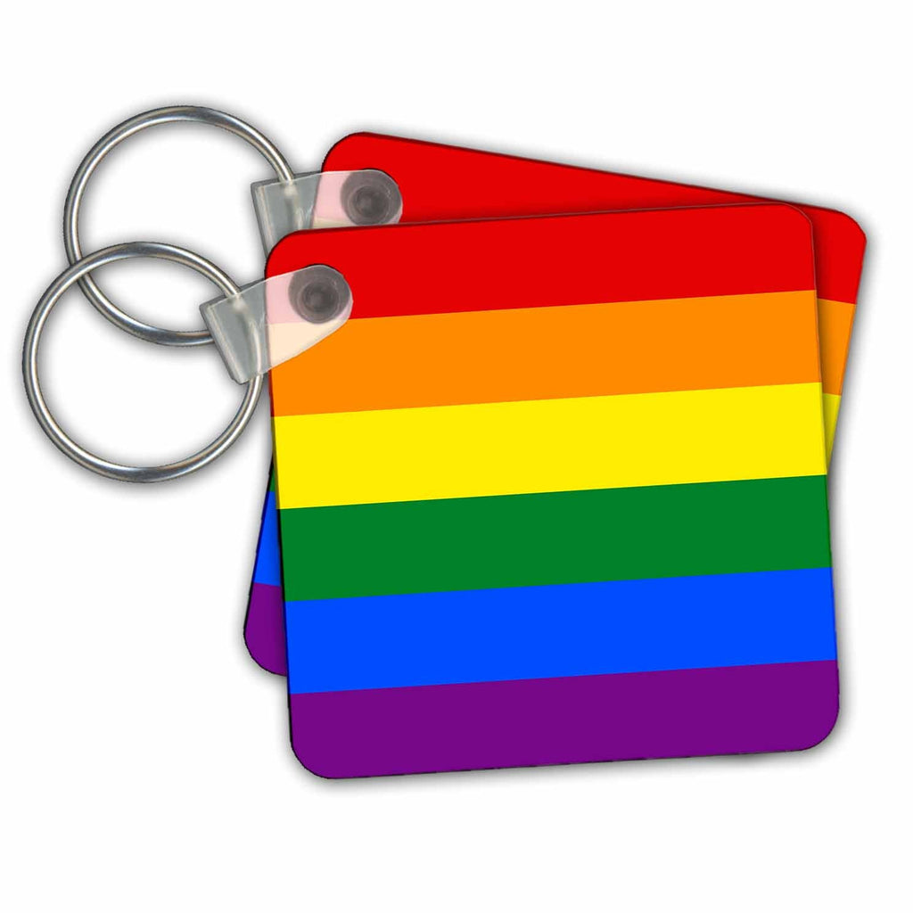 3dRose Key Chains Pride rainbow flag (kc-362890-1)