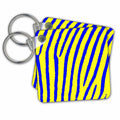 3dRose Key Chains Awesome zebra print in yellow and blue (kc-362894-1)