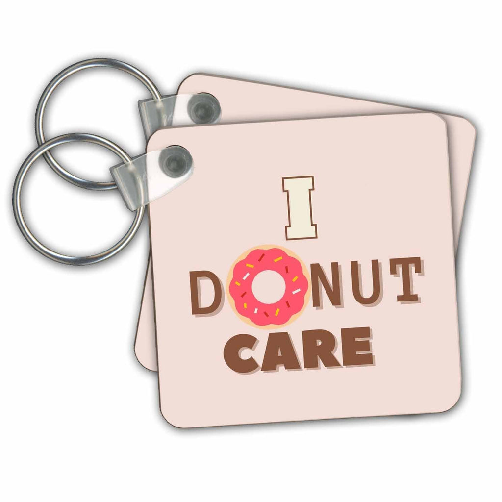 3dRose Key Chains Creative and Unique I Donut Care (kc-363252-1)