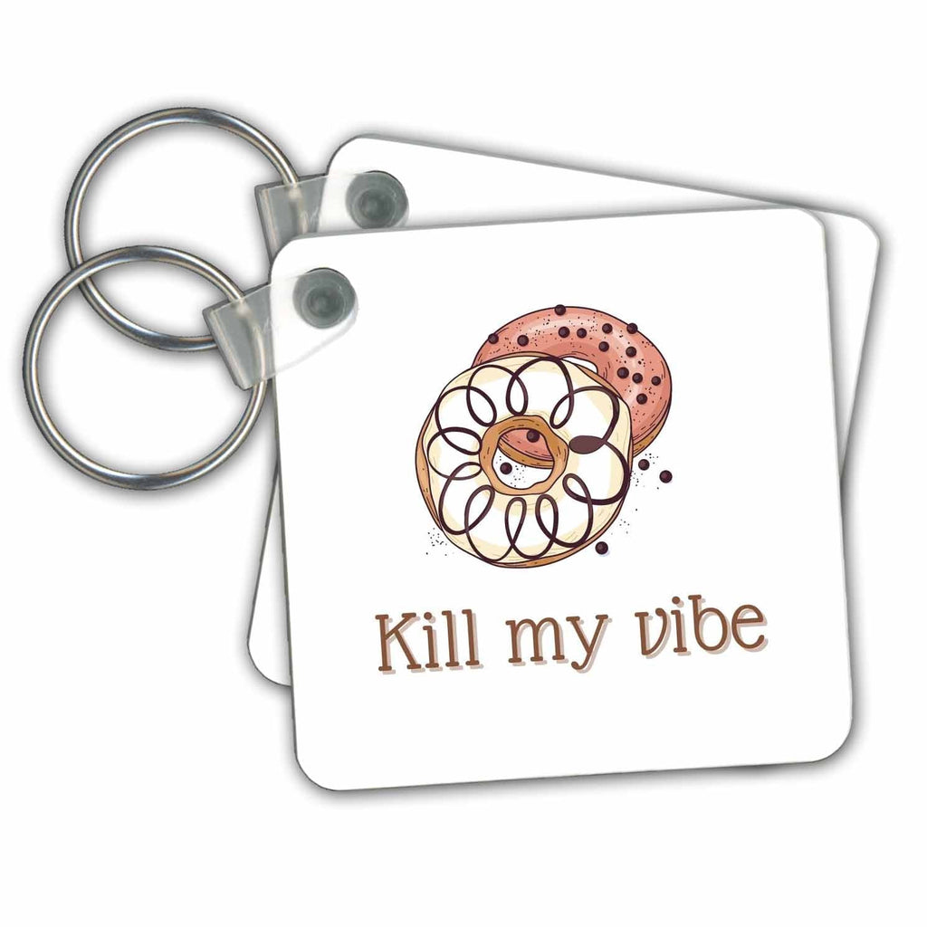 3dRose Key Chains Creative and Unique Kill my Vibe (kc-363253-1)