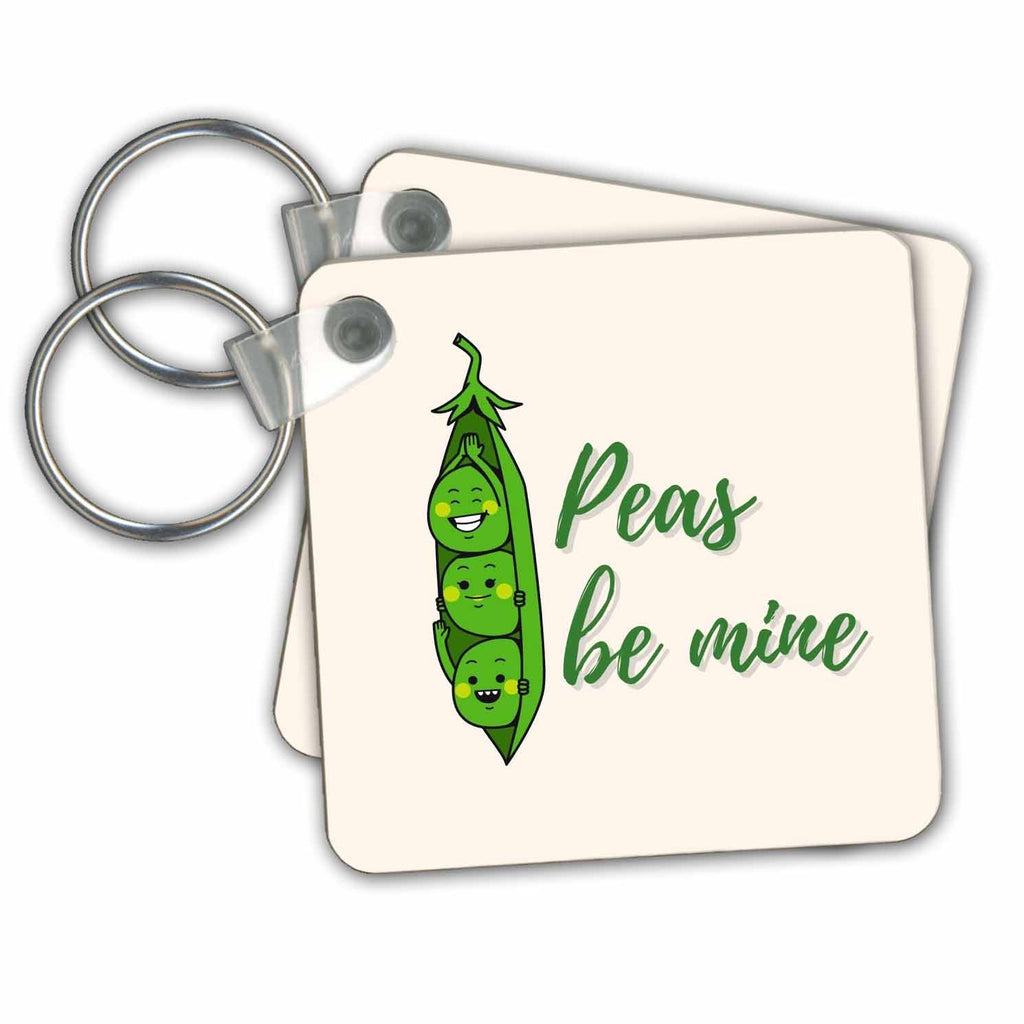 3dRose Key Chains Creative and Unique Peas Be Mine (kc-363261-1)
