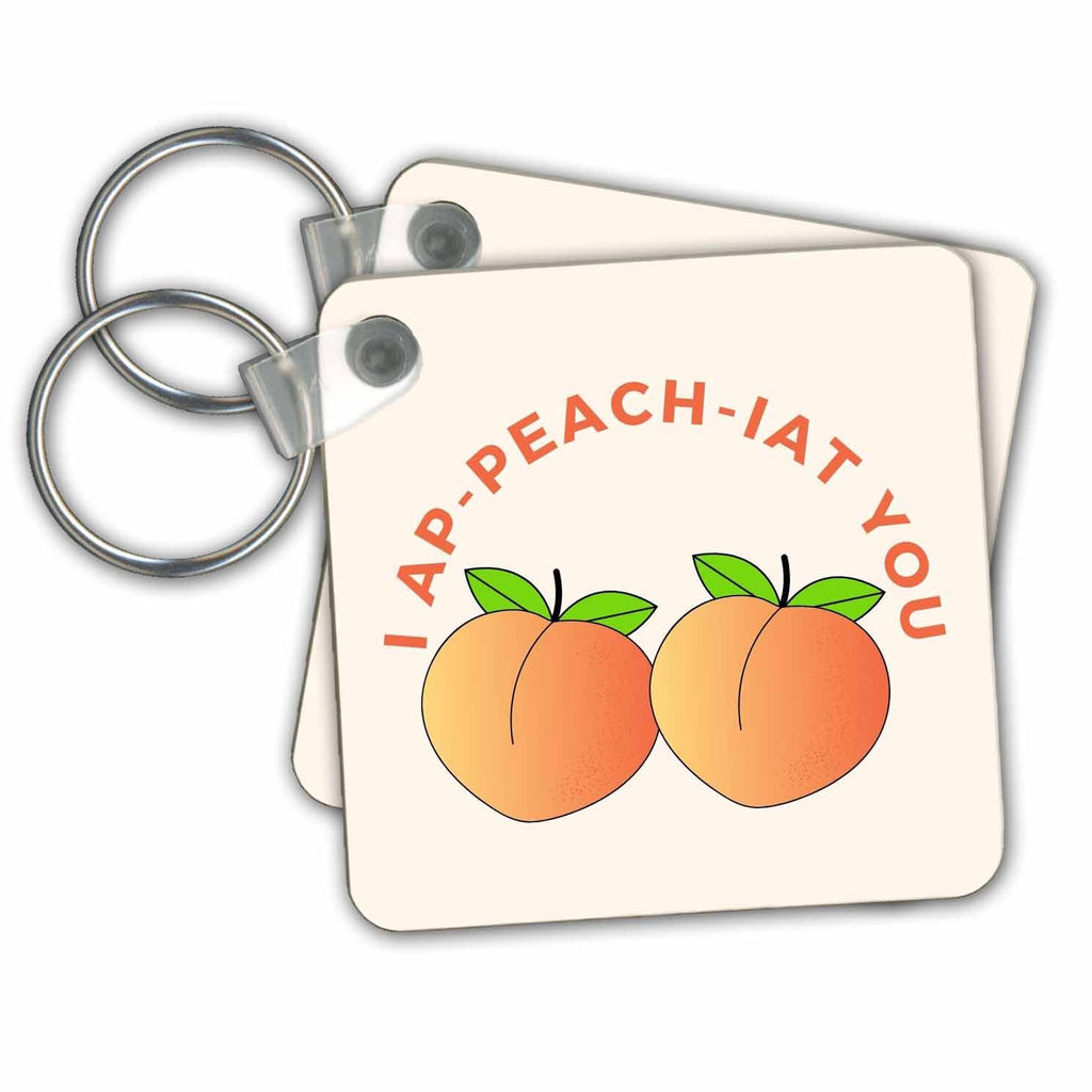 3dRose Key Chains Creative and Unique I ap peach iat you (kc-363263-1)