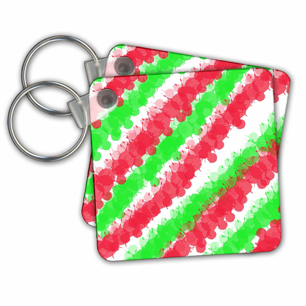 3dRose Key Chains Fun holiday colors paint splatter (kc-363273-1)