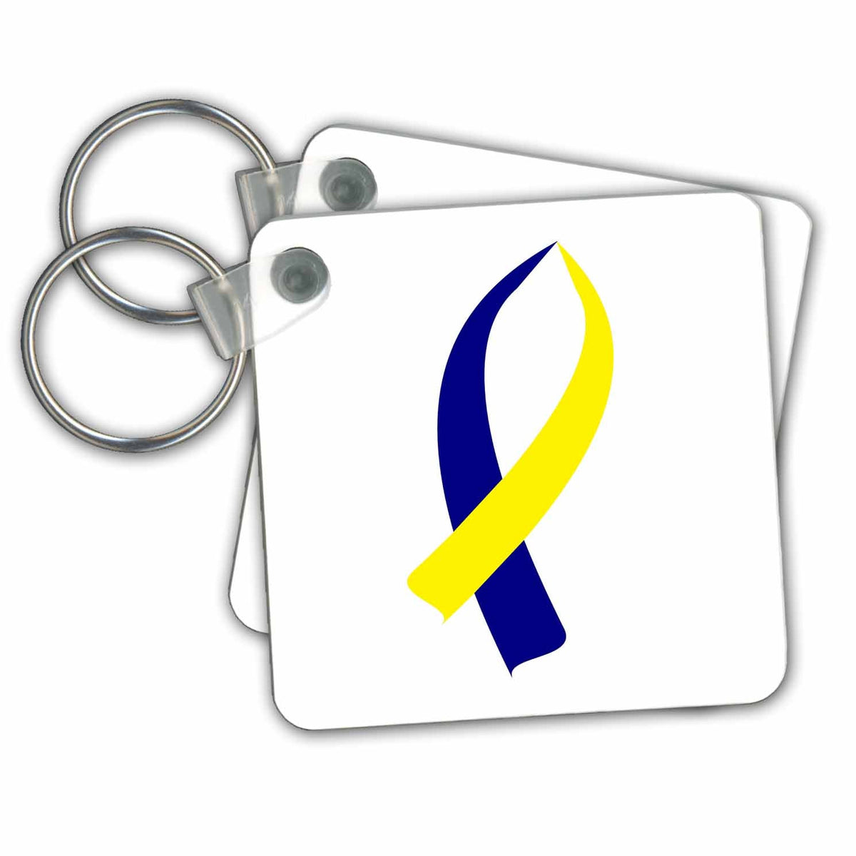 3dRose Key Chains Down Syndrom awareness ribbon (kc-363279-1)