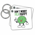 3dRose Key Chains Do Not Worry PEA Happy (kc-363461-1)