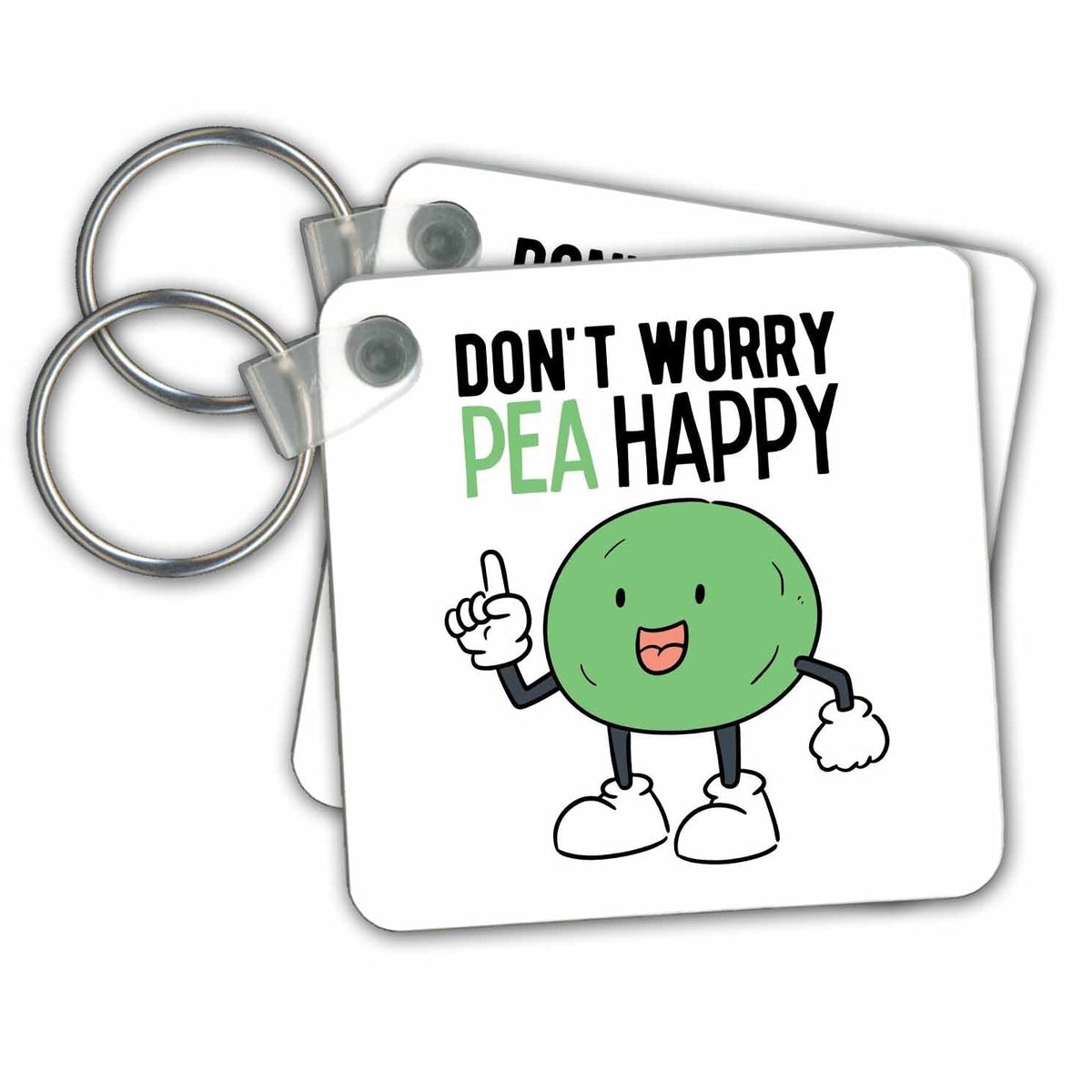 3dRose Key Chains Do Not Worry PEA Happy (kc-363461-1)