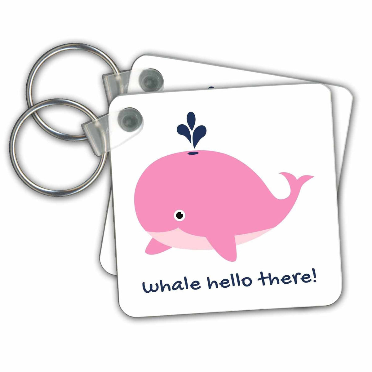 3dRose Key Chains WHALE Hello There (kc-363468-1)