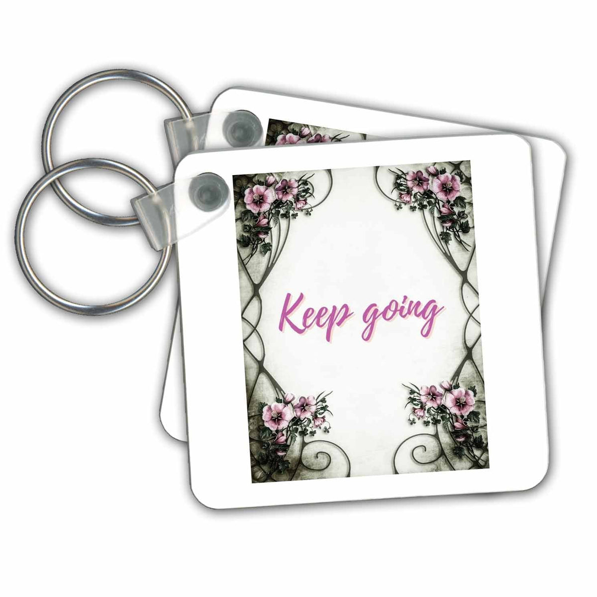 Key Chain - Positive Quotes KEEP GOING 3dRose Mary Aikeen- Positive Inspirational Quotes