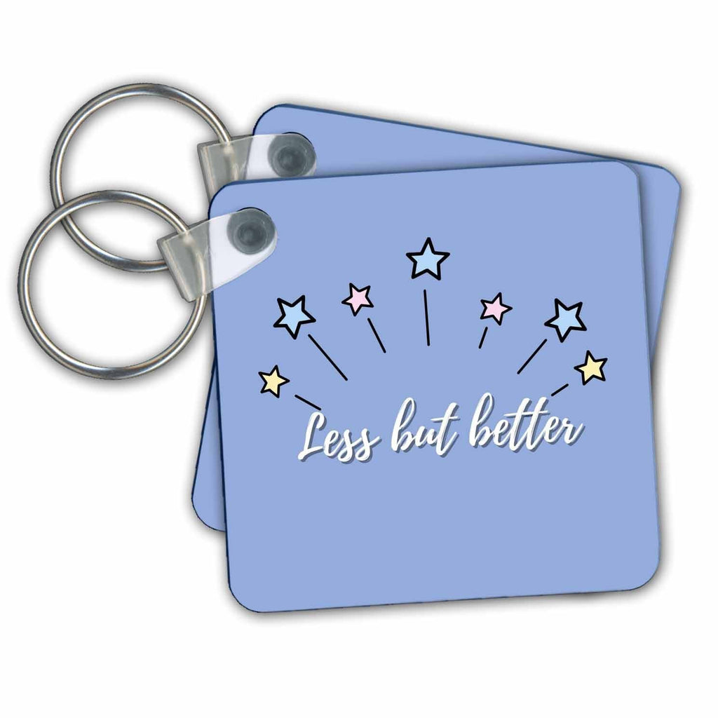3dRose Key Chains Less But Better Aesthetic Vibe Quotes (kc-363486-1)