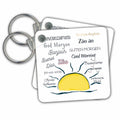 Key Chain - Sunrise With Good Morning Text Written In Different Languages Art - Sunrise