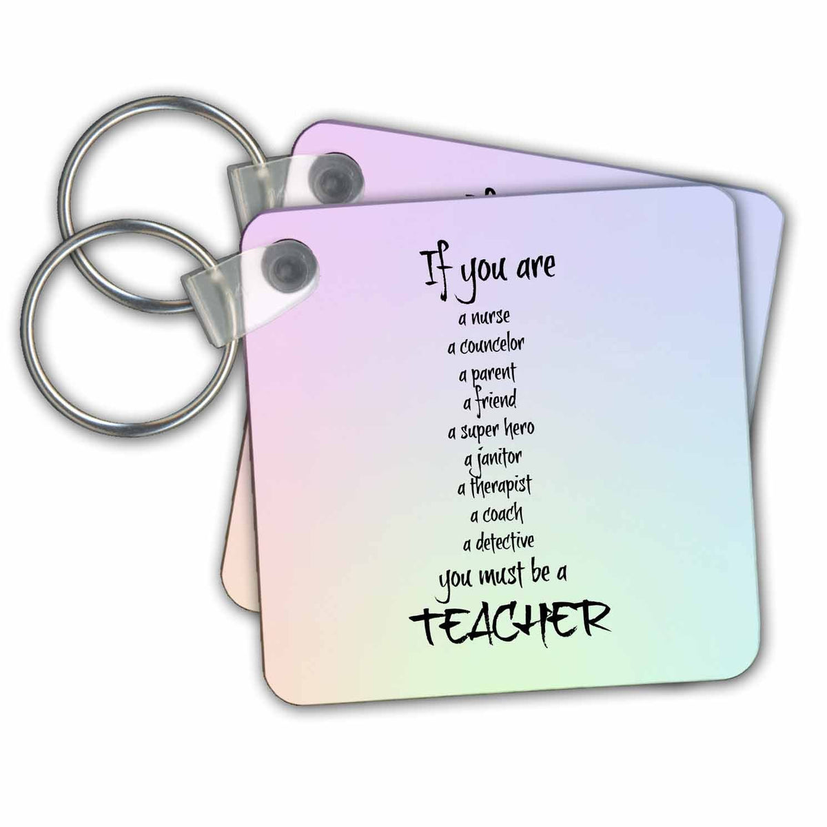 3dRose Key Chains Text With Words Describing A Teacher (kc-363499-1)