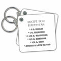 Key Chain - Recipe For Happiness Text Art - Recipes