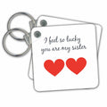 3dRose Key Chains Two Red Hearts With Text Above (kc-363517-1)