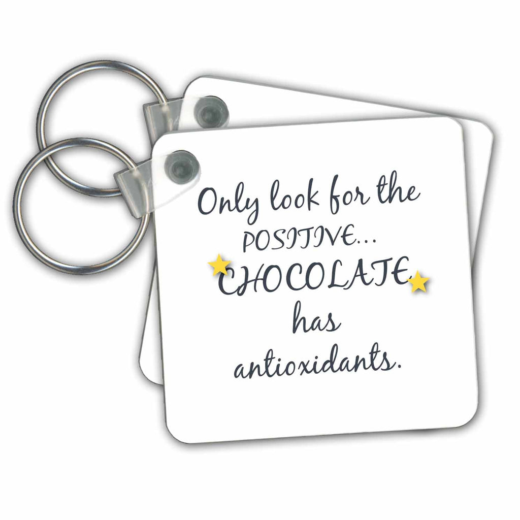 3dRose Key Chains Humor Text About Being Positive (kc-363521-1)