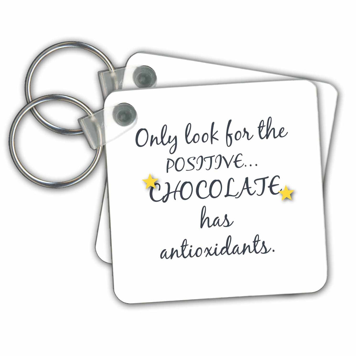 3dRose Key Chains Humor Text About Being Positive (kc-363521-1)