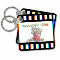 3dRose Key Chains A Popcorn Box Surrounded By Film Strips And Text (kc-363523-1)