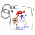 Key Chain - Melting Snowman With Sign Art - Snowman