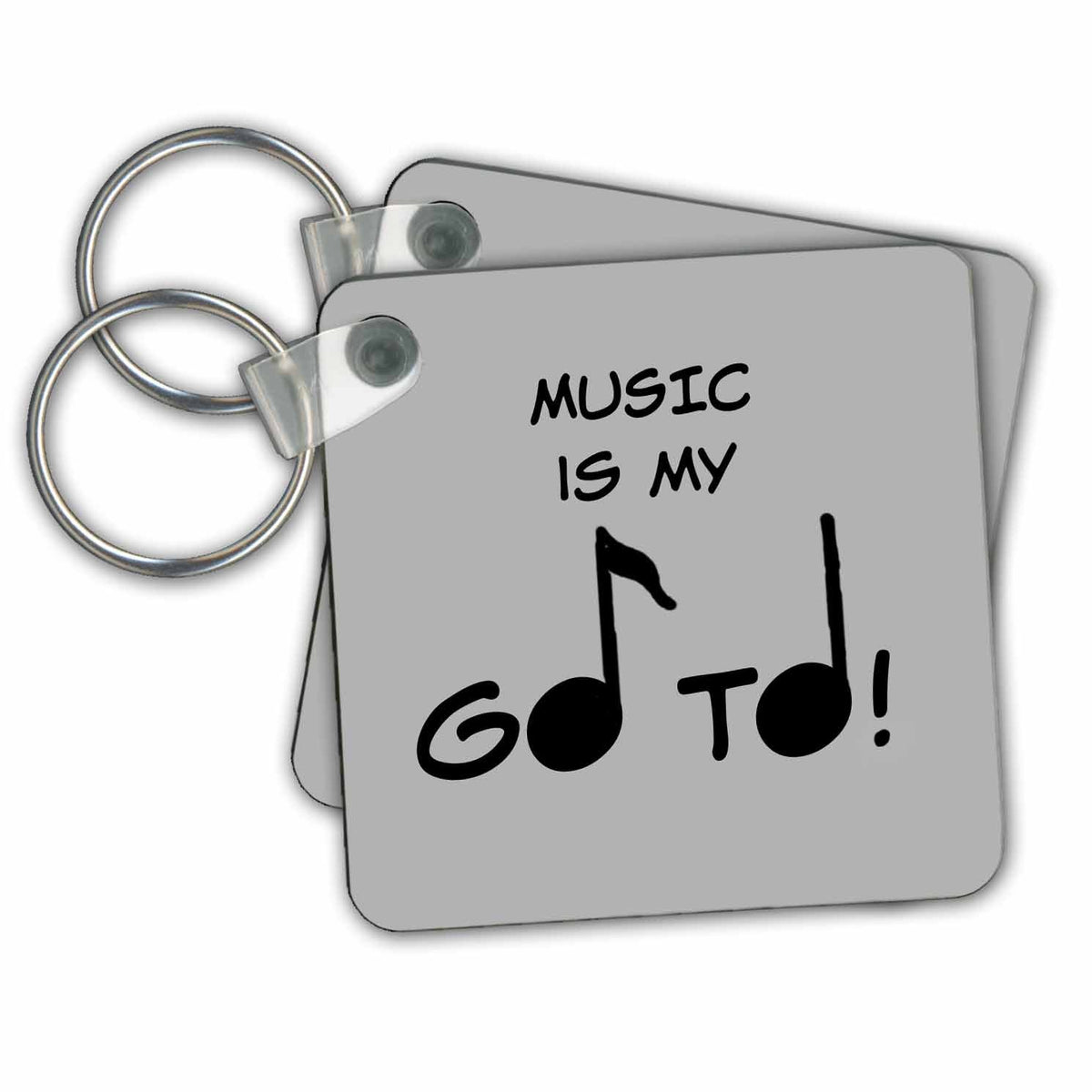 3dRose Key Chains Two Music Notes With Text Above (kc-363527-1)