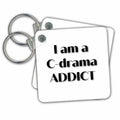 3dRose Key Chains Text Saying I Am A C Drama Addict (kc-363530-1)