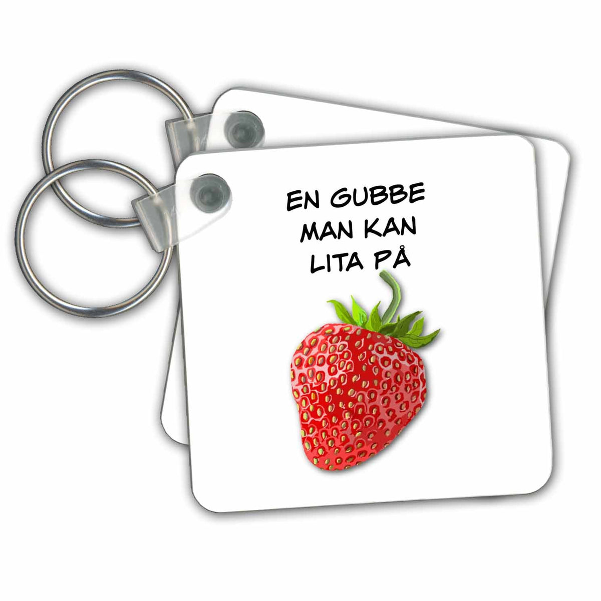 Key Chain - A Strawberry With Swedish Text With Double Meaning Art - Berries