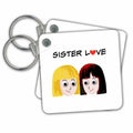 3dRose Key Chains Two Faces Of Sisters With Text Above (kc-363540-1)