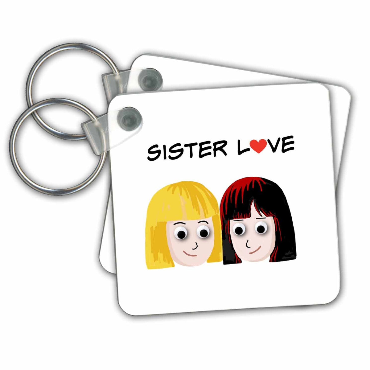 3dRose Key Chains Two Faces Of Sisters With Text Above (kc-363540-1)