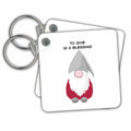 Key Chain - A Gnome With Text Above Art - Christmas