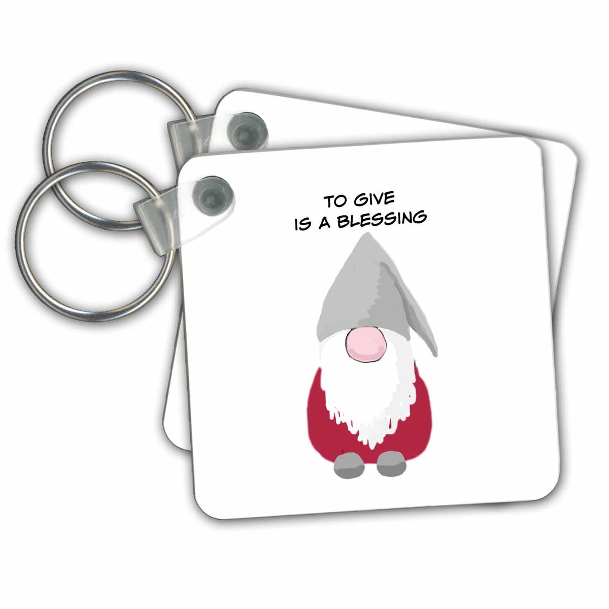 Key Chain - A Gnome With Text Above Art - Christmas