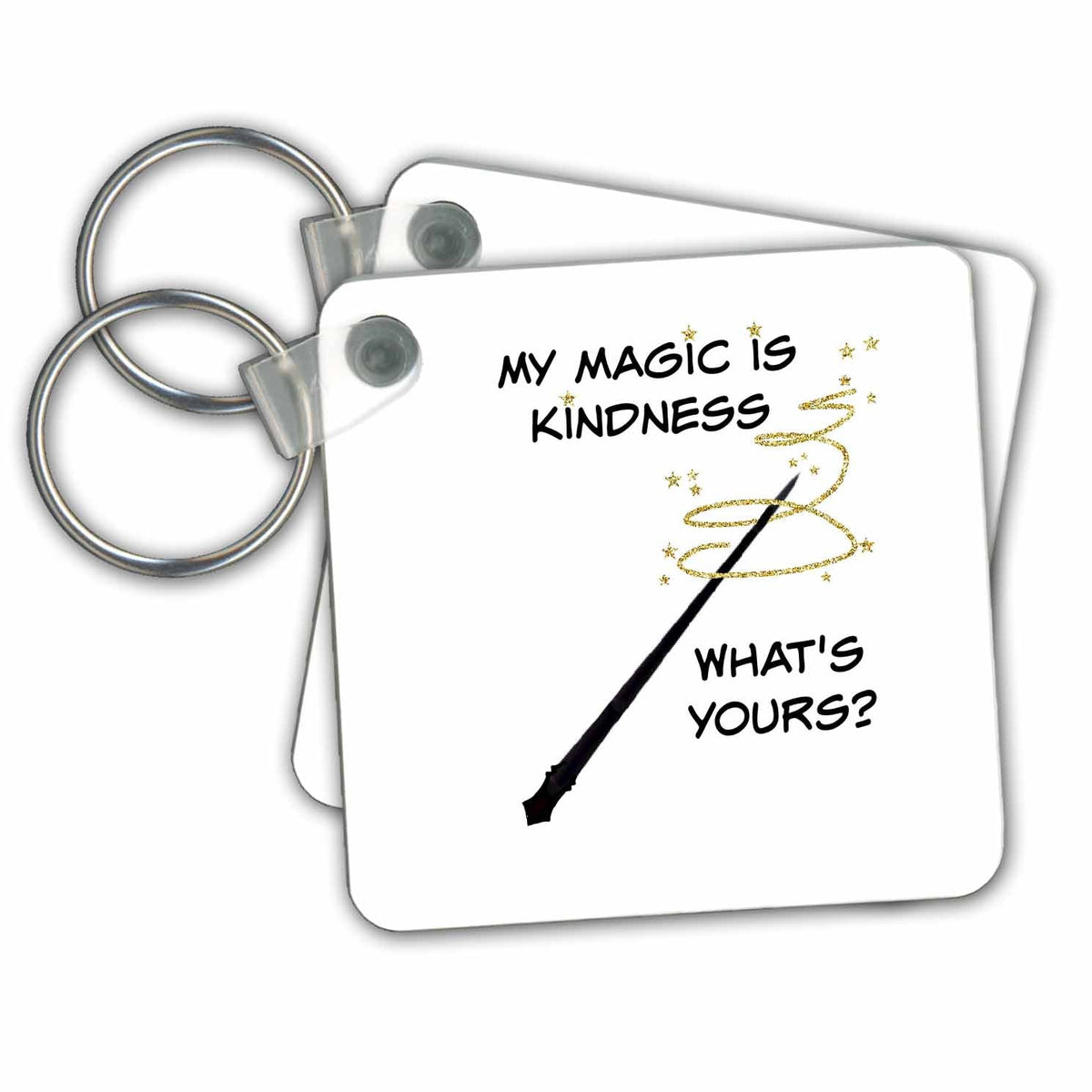 3dRose Key Chains A Magic Wand With Text Around (kc-363543-1)