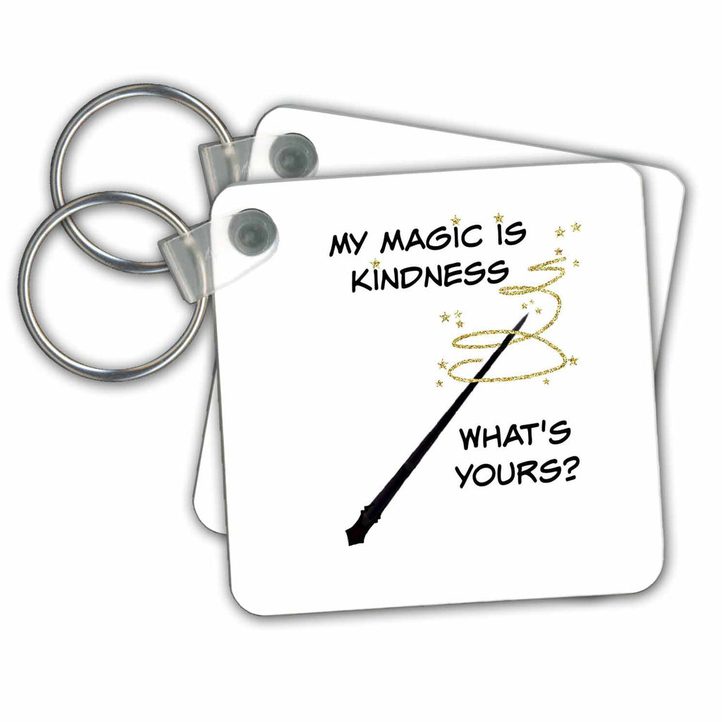3dRose Key Chains A Magic Wand With Text Around (kc-363543-1)