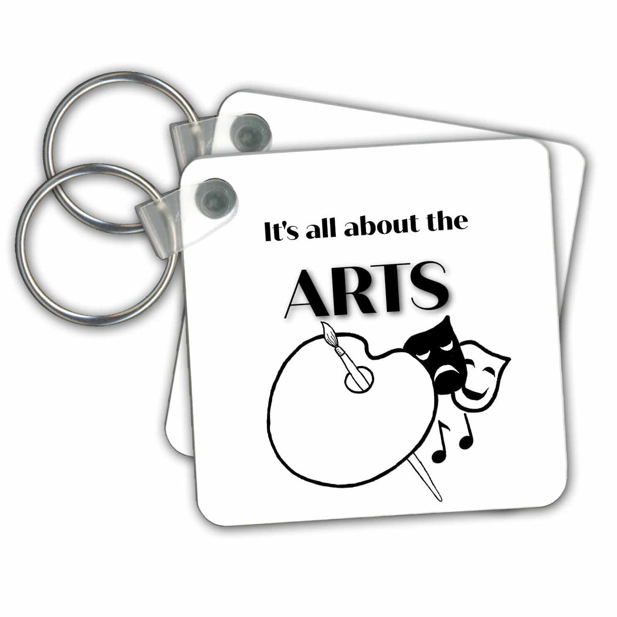 Key Chain - Art Symbols With Text Above Art - The Arts