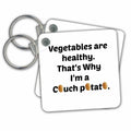 Key Chain - Humorous Text With Potato Inserts Art - Vegetables