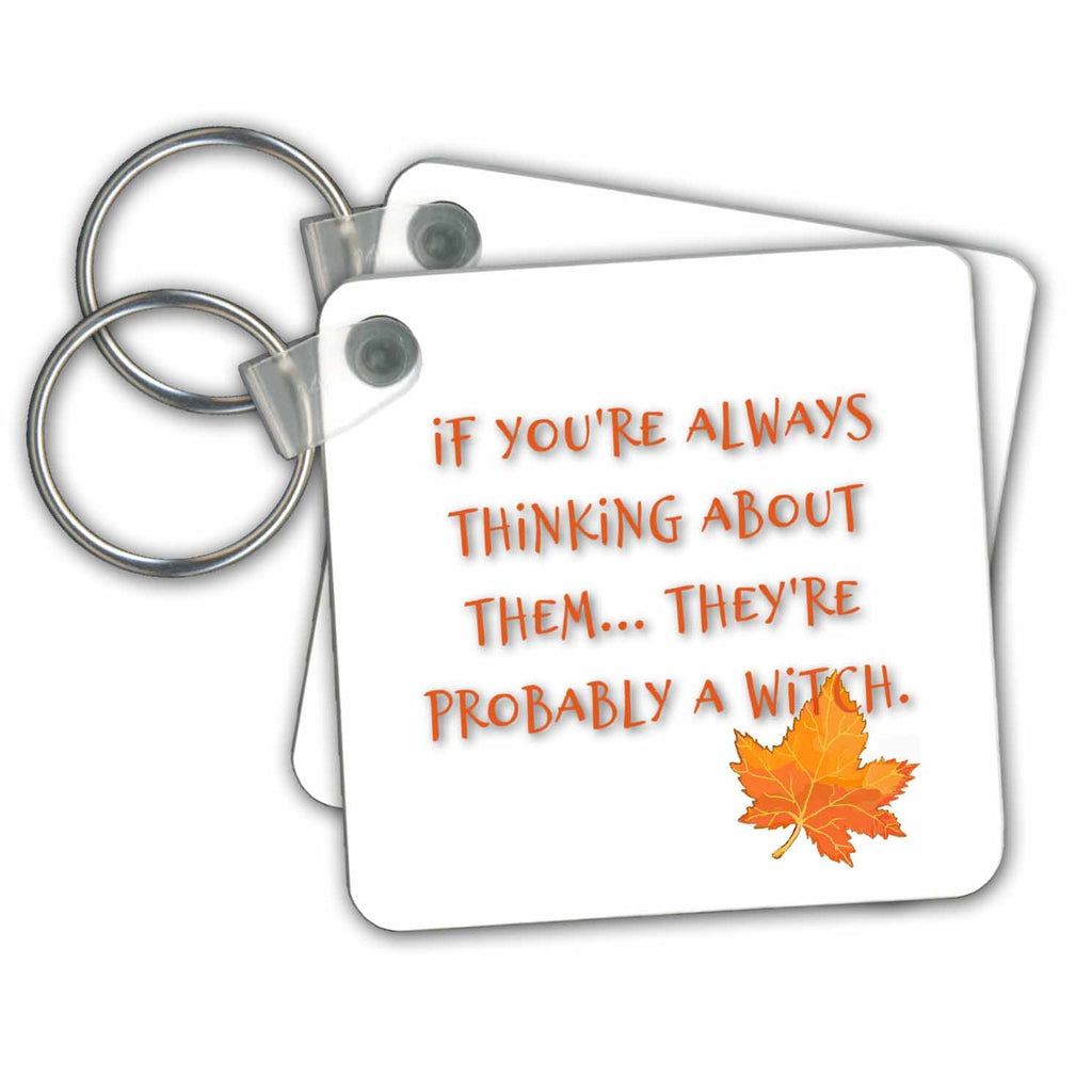 3dRose Key Chains Word Art With Fall Leaf (kc-363547-1)