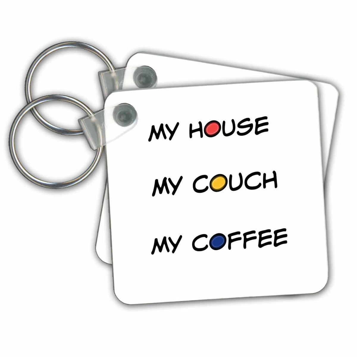 Key Chain - Word Art With Primary Colors Art - Personal Stuff