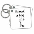 Key Chain - Stick Figure With Broken Leg And Scull With Text Art - Performing Arts