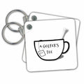 Key Chain - Tea Cup With A Golf Tee And Text Inside Art - Golf