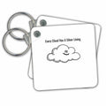 Key Chain - Cloud With Silver Lining And Text Above Art - Cloud