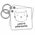 Key Chain - You Are Pawsome - Cat 3dRose - Rosette - Cat Hooman