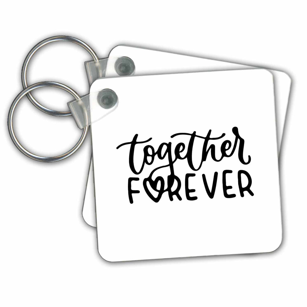 Key Chain - Together Forever 3dRose - Rosette - Couple Gifts