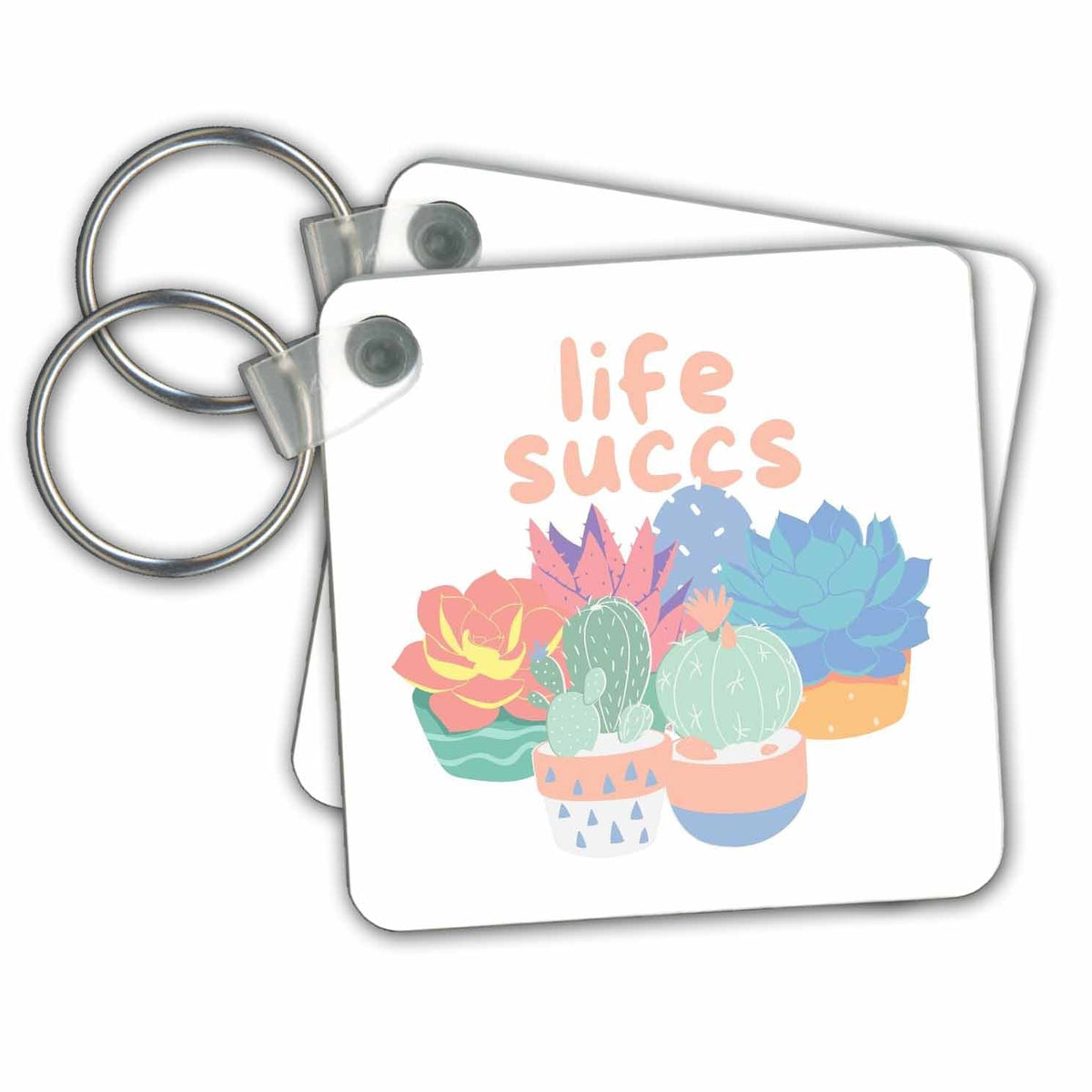 3dRose Key Chains Life Succs as Succulents (kc-363854-1)